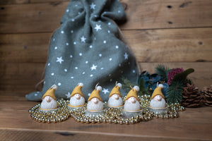 Gold Gnome Character Tealights - Set 6