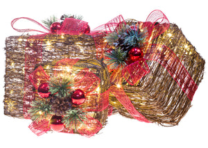 Rattan Collection Set 3 LED Gift Boxes