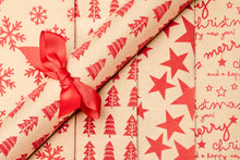 Load image into Gallery viewer, Textured Gift Wrap - 2 Roll Set x Stars | Merry Christmas